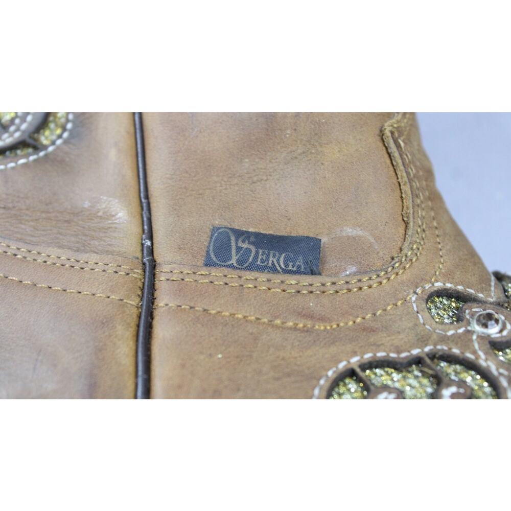 Sergal Womens Size 6 Brown Cowboy Boots leather cuban western heel outsoles - Picture 9 of 11